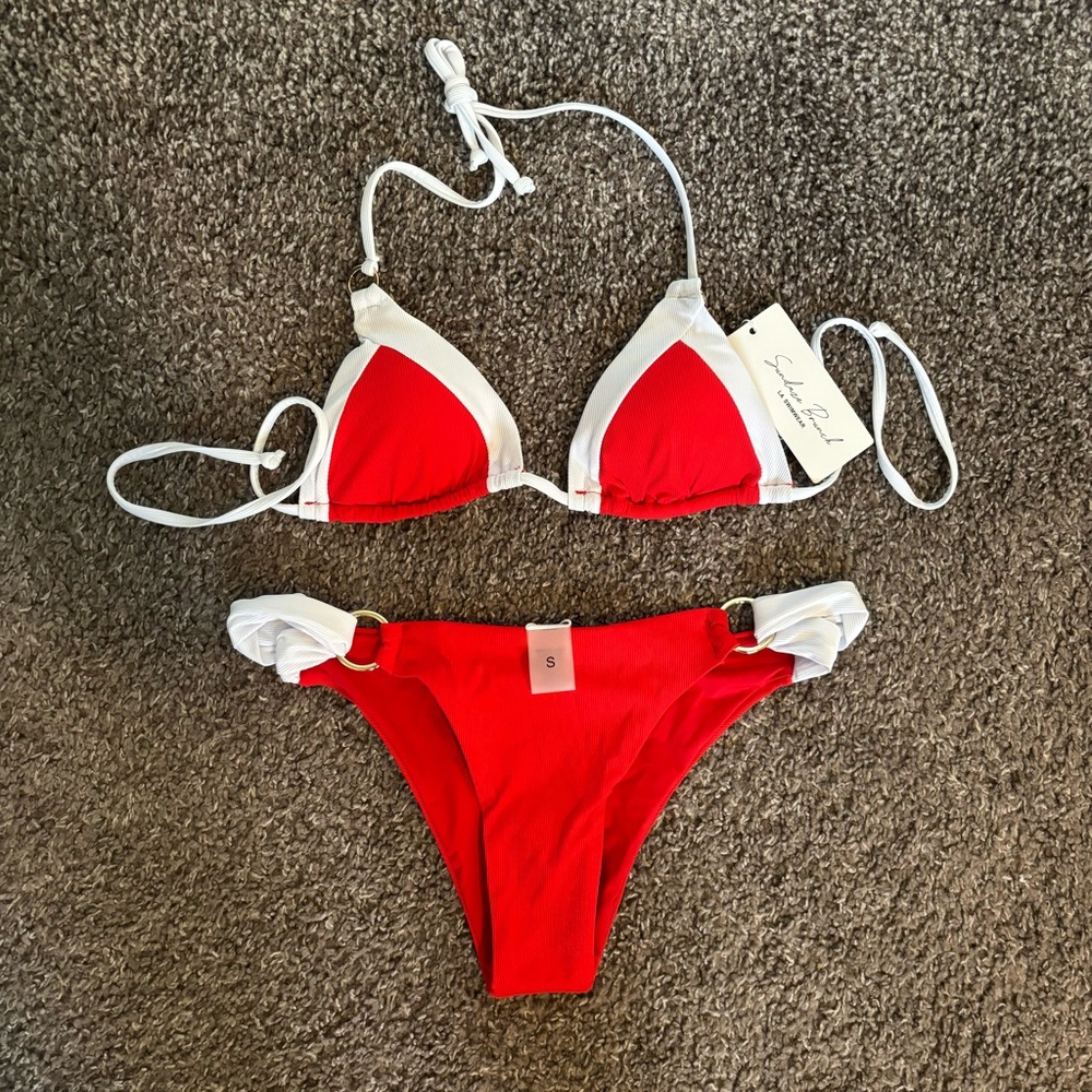 Red Triangle Swimsuit - Picture 4 of 7
